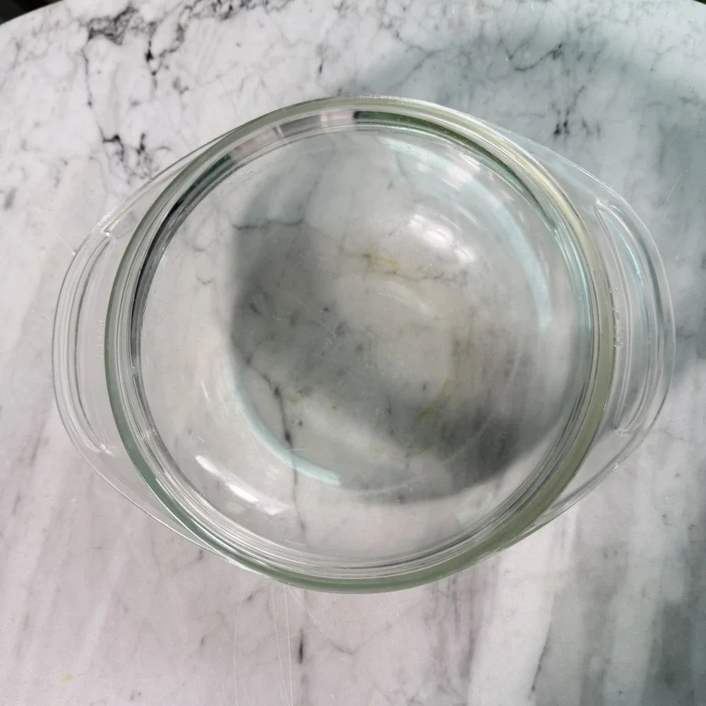 Vintage PYREX #022 Clear Glass 1 Quart Casserole Bowl With Pyrex Lid 682-C -USA